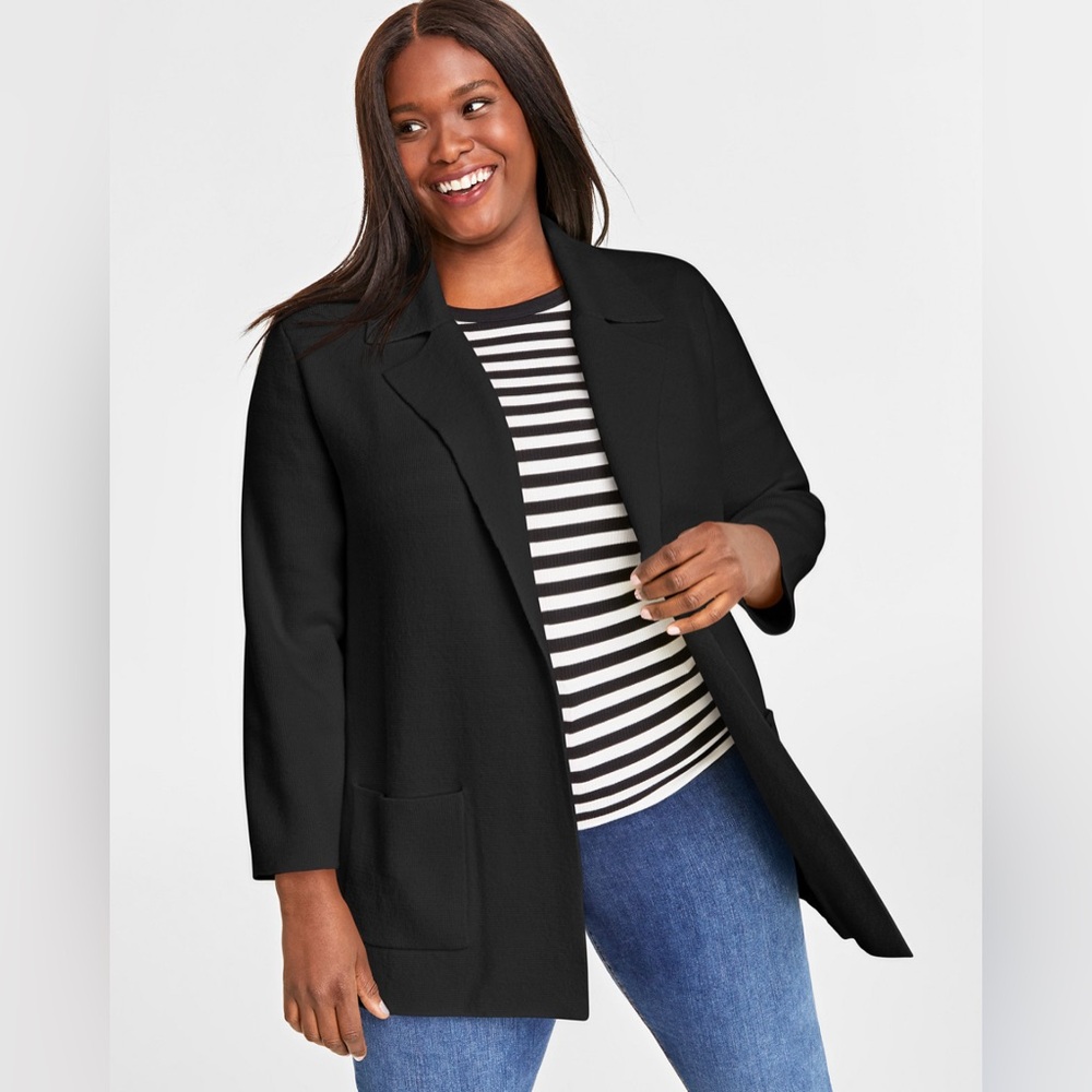On 34th Women's Black Open Sweater Blazer - NWT - Picture 1 of 9